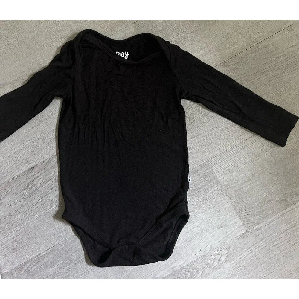 Little Sleepies white and grey overalls and black long sleeve bodysuit 12-18 - Picture 6 of 7